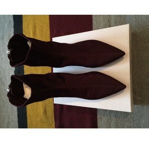 Flat Plum ankle booties
